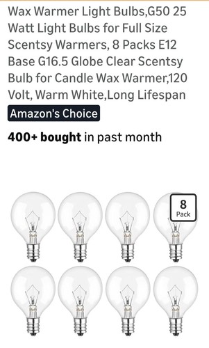 Wax warmer replacement - bulbs, 8